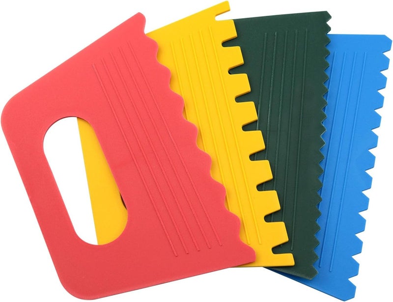 FINBe 7PCS Color Paint Scraper Set Plastic Paint Scraper Tool Oil Painting Palette Knife Art Paint Tool Cream Scraper (Colour mixture) - Image 3
